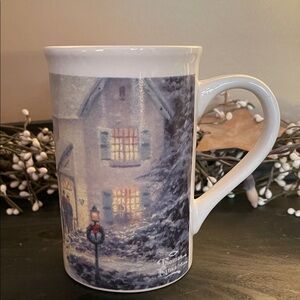 Vintage Thomas Kinkade Cozy Winter Cottage Mug